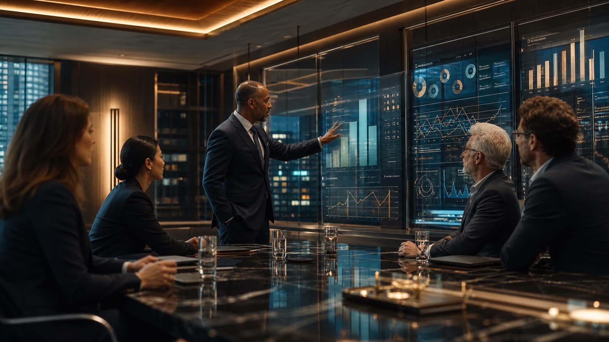 Finance and IT leaders reviewing budget analytics together
